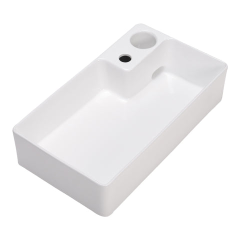 Livingandhome Ceramic Bathroom Sink Countertop Basin with Drain, DM0453