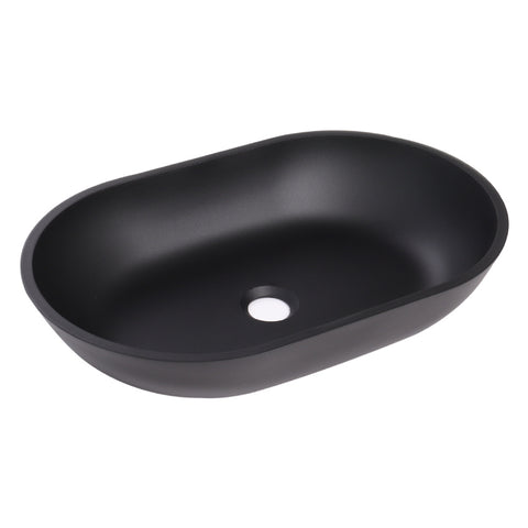 Livingandhome Oval Black Ceramic Vessel Bathroom Sink Drain Set, DM0460
