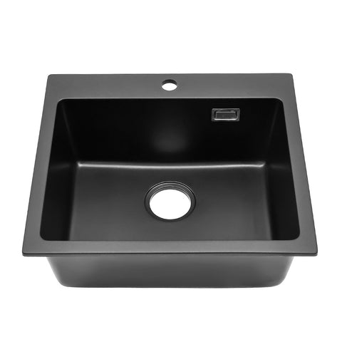 Livingandhome 55x49cm Quartz Undermount Kitchen Sink Single Bowl, DM0503