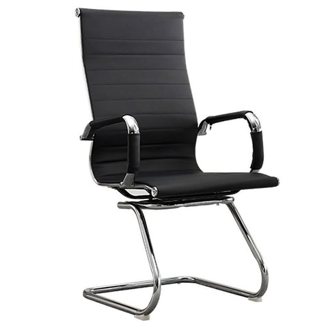 Livingandhome Office Chair Dining Seat PU Leather Black, HG0623