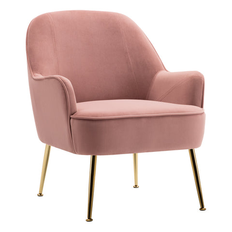 Livingandhome Contemporary Upholstered Comfy Armchair with Gold-Plated Feet, JM1455
