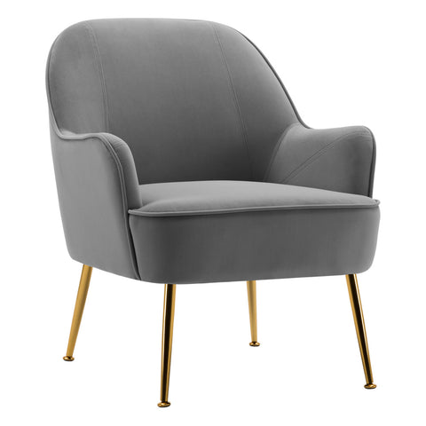 Livingandhome Contemporary Upholstered Comfy Armchair with Gold-Plated Feet, JM1458