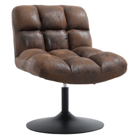 Livingandhome Retro Upholstered Accent Chair Faux Leather Modern Lounge Chair, JM2142