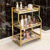 Livingandhome 3 Tier Kitchen Bathroom Storage Organiser Rack Gold, WZ0082