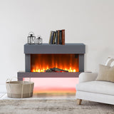Dark Grey Freestanding Electric Fireplace, PM1106