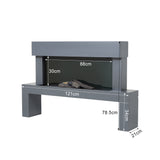 Dark Grey Freestanding Electric Fireplace, PM1106