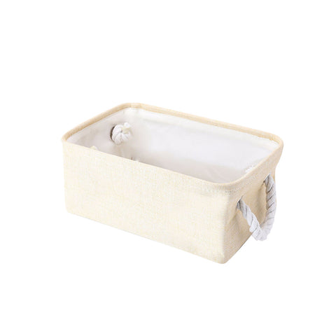 Livingandhome Cotton Fabric Storage Baskets with Rope Handles, SW0188