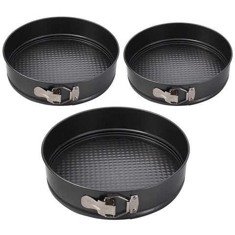 Set of 3 Non-stick Round Spring Form Pan Cake Tin with Removable Bottom, WH0818