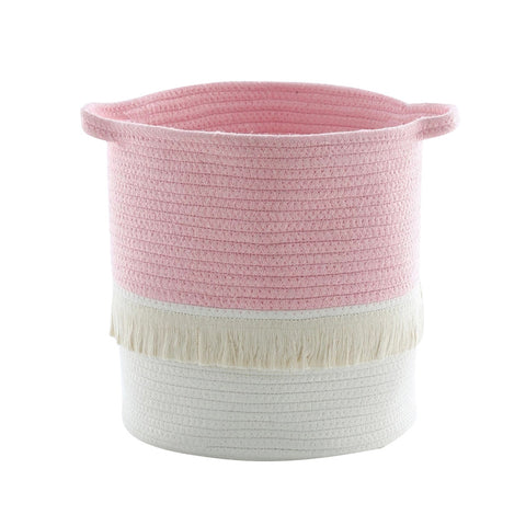 Livingandhome Cotton Rope Basket with Handle for Children Laundry Basket Toy Storage Blanket, WH0995