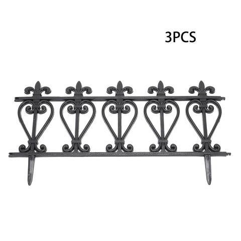 Livingandhome Set of 3 Decorative Garden Border Fence Outdoor Lawn Edging, WH1315