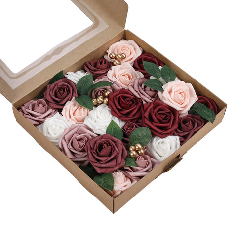 Livingandhome Fake Flower Gift Box for Valentine’s Day Wedding, SW0445