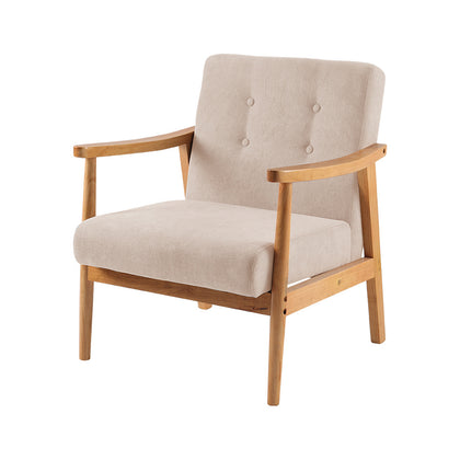 Livingandhome Modern Wood Frame Upholstered Armchair, ZH0418