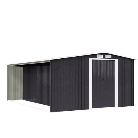 Garden Metal Storage Shed with Log Storage, PM1018PM1019PM1020PM1021