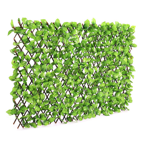 Expandable Artificial Green Apple Leaves Privacy Fence, LG0429