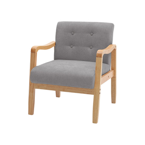 Livingandhome Modern Wood Frame Upholstered Armchair, ZH0419