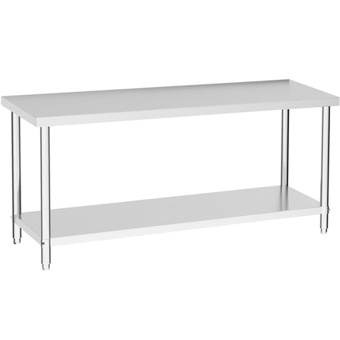 2 Tier Commercial Kitchen Prep & Work Stainless Steel Table, AI0114