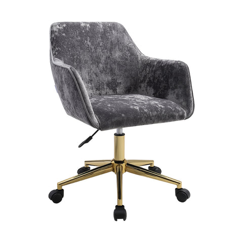 Velvet Upholstered Home Office Swivel Task Chair with Flared Arms, JM2068