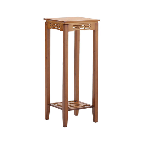 Livingandhome 2-Tier Bamboo Plant Stand Classic Chinese Style Flower Stand, SW0390