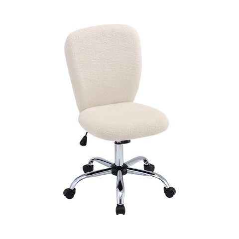 Livingandhome Super Comfy Plush Office Chair with Wheels No Arms, ZH1129