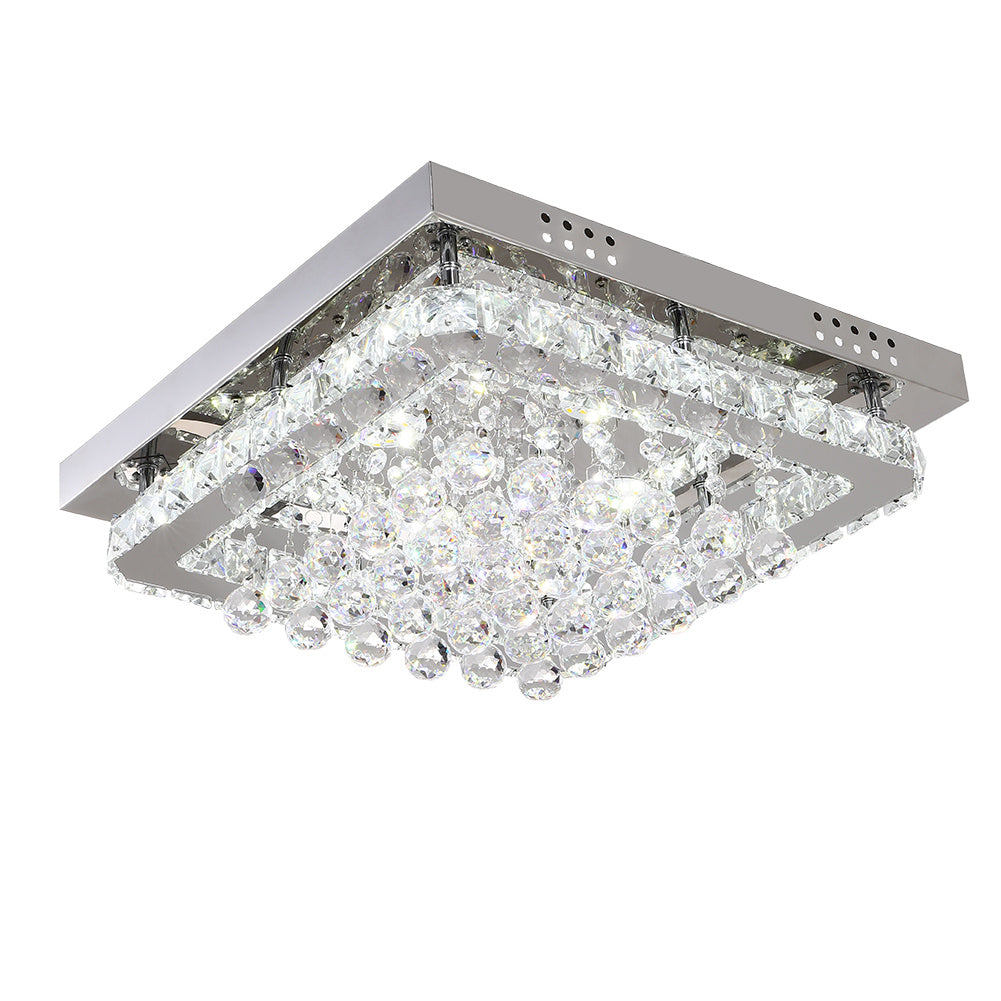 Livingandhome Modern Fancy Crystal LED Flush Mount Ceiling Light Fixtu