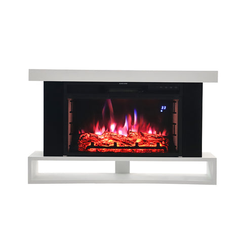 Modern Freestanding Electric Fireplace with Mantel, PM1098