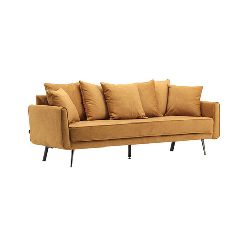 Livingandhome Modern Fabric Pillow Back 3 Seater Sofa, JM2176