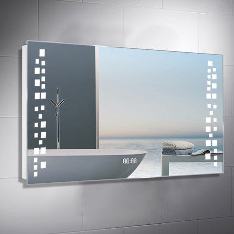 Livingandhome Modern Fog-Free LED Horizontal Bathroom Mirror, Surface Mount, JM0945