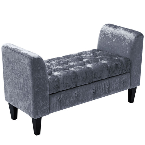 Livingandhome Velvet Storage Bed End Bench Ottoman Chaise Pouffe Stool, ZH0532