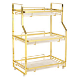 Livingandhome 3 Tier Kitchen Bathroom Storage Organiser Rack Gold, WZ0082