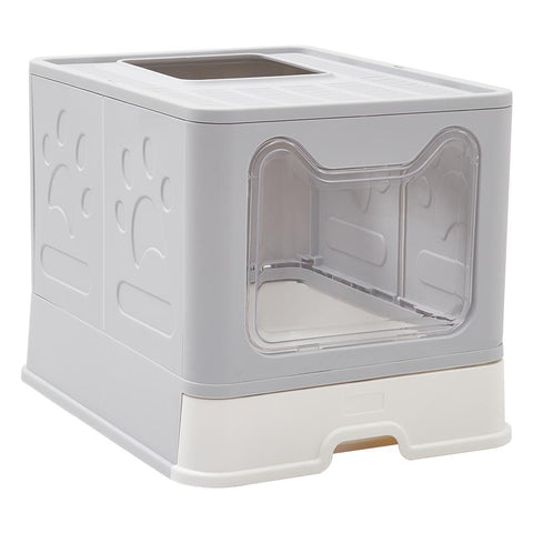 Front-Entry Top-Opening Foldable Cat Litter Box, WM0016