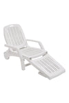 Livingandhome Outdoor Folding Lounge Chair Recliner with Wheels, WB0012