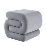 Livingandhome S-shaped Velvet Vanity Stool Ottoman, ZH1397