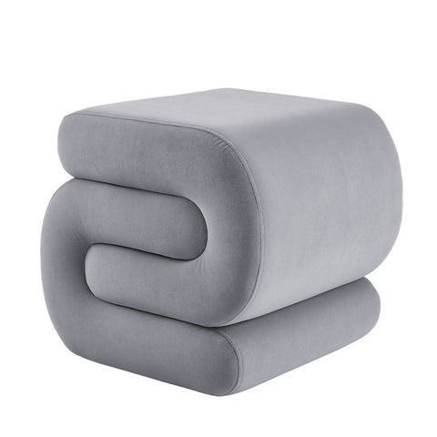 Livingandhome S-shaped Velvet Vanity Stool Ottoman, ZH1397