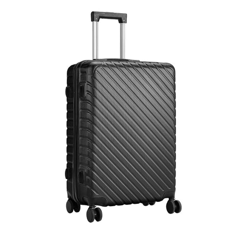Sheonly Lightweight Hardside Travel Suitcase with Spinner Wheels, 24" Black,  XY0279