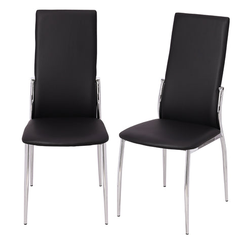 2Pcs PU Leather High Back Dining Chairs, ZH0241