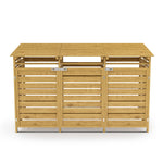Livingandhome Outdoor Spruce Wood Trash Can Storage Shed, AI0980AI0981