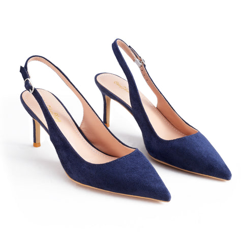 Pointed Toe Pumps with Kitten Heel Slingback, JW0058