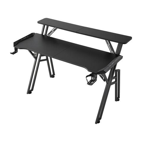 Gaming Desk with LED Lights and Monitor Stand, FO250061 (Ver.2)