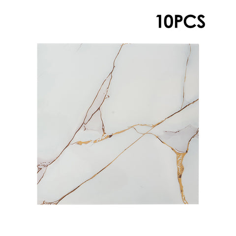 10Pcs Self-Adhesive Marble Pattern Wall Tile Stickers, HF070270 (Ver.2)