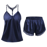 2-Piece Satin Cami Pyjama Set with Lace Trim, CC061740 (Ver.2)