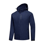 XL-size Dark Blue Waterproof Softshell Jacket with Hood, WO0515