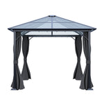 10 x 10FT Metal Frame Hardtop Patio Gazebo with Curtains, LG1626LG1627LG1628 (Ver.2)