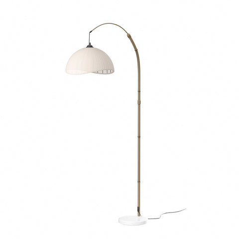 Vintage Style Floor Lamp with Fabric Lampshade and Marble Base, FI1199