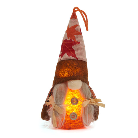 Livingandhome LED Thanksgiving Harvest Maple Gnome Plush Doll, SW0631