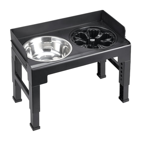 Height Adjustable Dual-Bowl Elevated Pet Feeder, PF080009 (Ver.2)