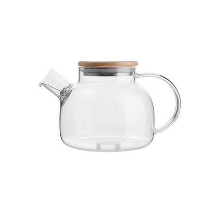 1000ML Clear Glass Teapot Stovetop Safe with Bamboo Lid, CT0468