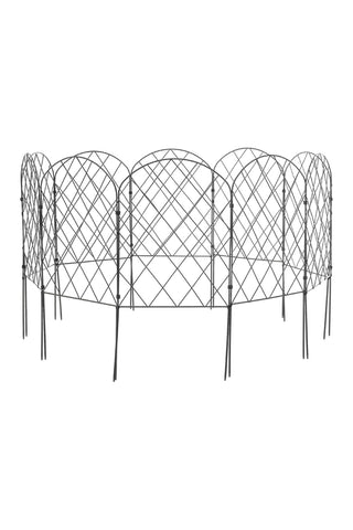 Livingandhome 10Pcs Arched Top Iron Garden Fence, WF0191