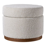 53x53x42cm Round Beige Ottoman Storage Stool Seat, ZH1674(Ver.2)