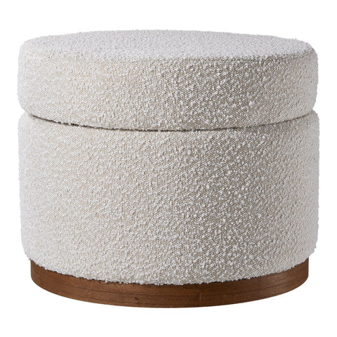 53x53x42cm Round Beige Ottoman Storage Stool Seat, ZH1674