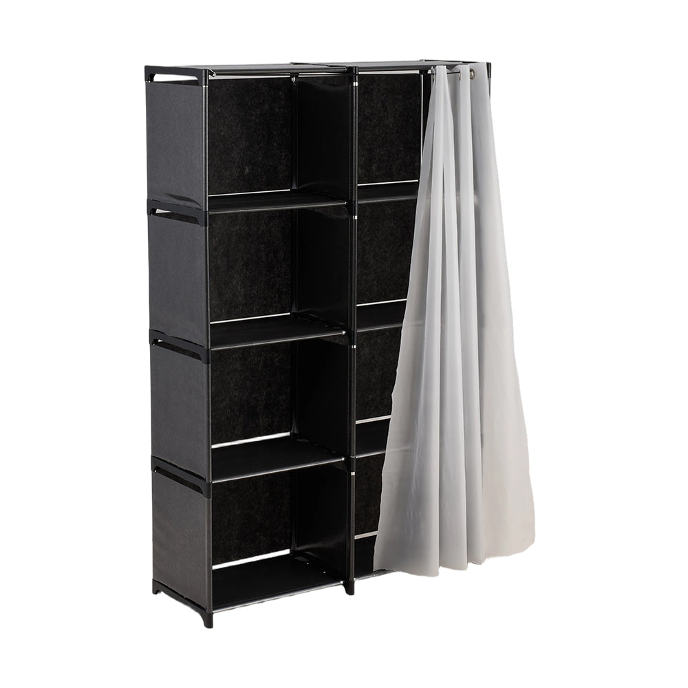 Multi-tier Portable Wardrobe Storage Shelf with Curtain, HM570007 ...